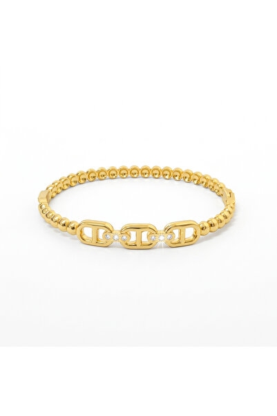 Choice Gold-color 58-60mm Elegant Gold Color Snap Bracelet, Stainless Steel Z...