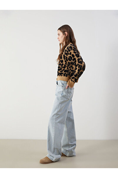 LC Waikiki Trendlucky Wideleg Women's Jean Pants with a Difference in Color