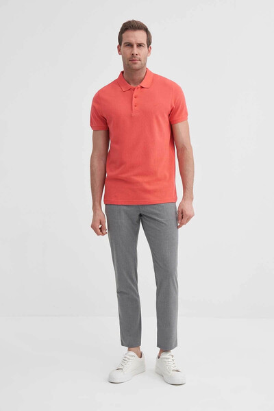 Cazador Polo Collar Light Red Men's T-Shirt 46130