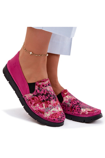 maciejka Pantofi de damă din piele, tip slip-on 03512-73 Fucsia 41