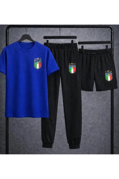 YK WEAR 3-Piece T-Shirt Shorts Tracksuit Unisex Set