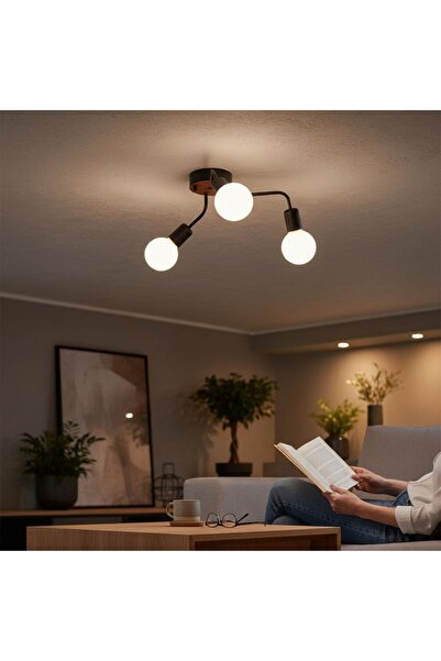DELIGHT BLACK OCTOPUS CHANDELIER 3XE27 60W
