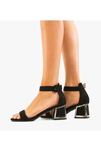 BENOTTİ Black Lang heeled Sandals
