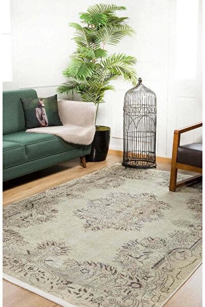 halinet Halı.Net Cream Classic Washable Non-Slip Living Room Carpet Haln-Hln228