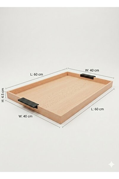 Generic Service Tray with Black Metal Handles