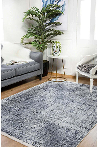 halinet Halı.Net Blue Modern Washable Non-Slip Living Room Carpet Haln-Hln477