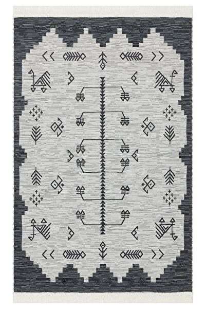 halinet Halı.Net Anthracite Modern Washable Non-Slip Living Room Carpet Eco-A...