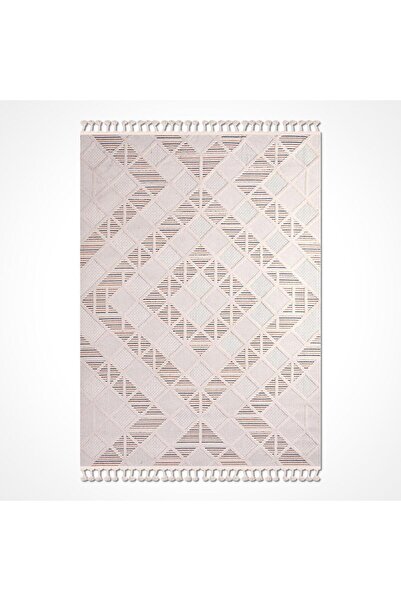 halinet Halı.Net Cream Modern Washable Non-Slip Living Room Carpet Cr-Liza-18506