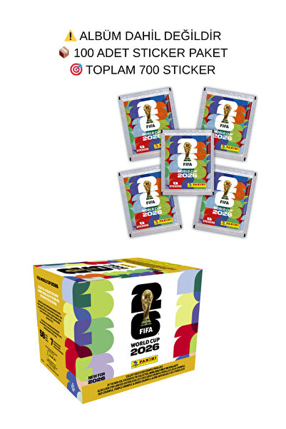 TOYFEST 100 Paket (700 Sticker) FIFA World Cup 2026 Panini STICKER Resmi Kole...