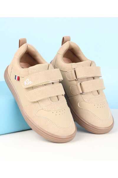 Babyoye Solid Casual Shoes with Velcro Closure - Beige