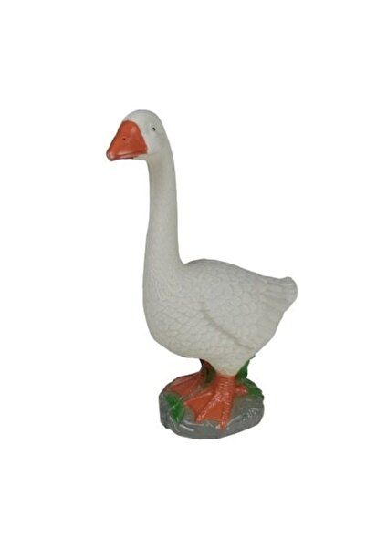OEM Decorațiune de grădină din plastic, Model gâscă, Culoare albă, 42.5x14.5 cm