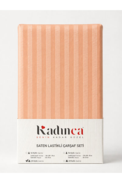 KADINCA سلسلة أريا ® |   طقم ملاءات ساتان مطاطية |   قطني |   مع حقيبة من الب...