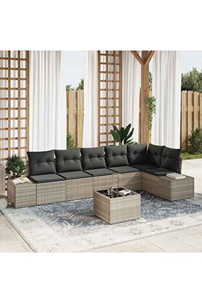 vidaxl Set de canapele pentru gradina Gri deschis poliratan