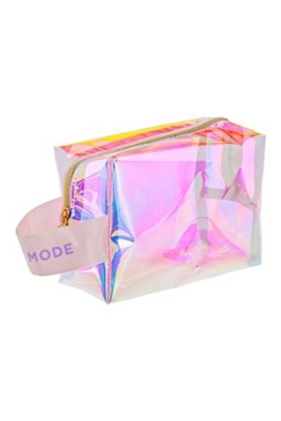 SHOPIENS Plic transparent holografic roz de vară cu mâner „Vacay Mode” 18 x 8...