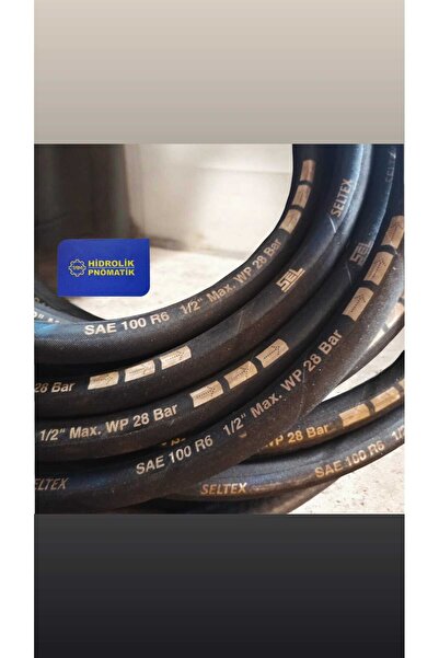 SEL TAM HİDROLİK 1/2" R6 Yağ Yakıt Hava Su Hortumu Seltex İç Çap:12,7mm Dış Ç...