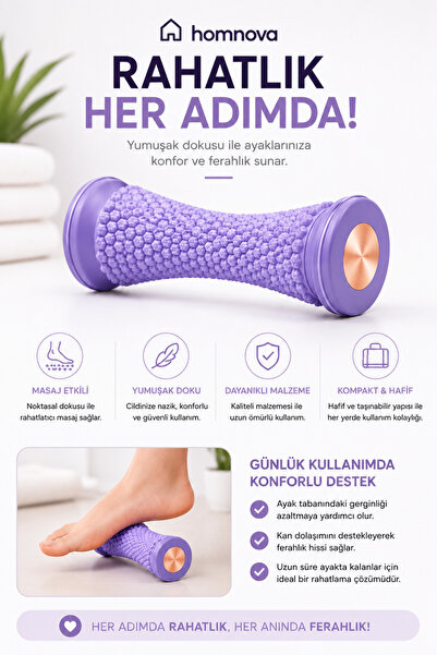 Homnova Ayak Masaj Rulosu Yoga Masaj Silindiri Kas Gevşetici Roller Foam Roll...