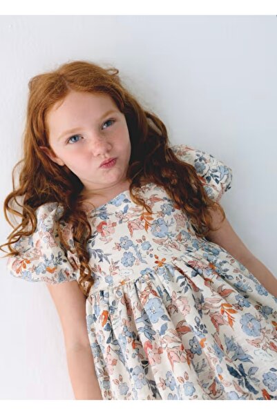 MAYORAL Li̇mi̇ Girl's Soft Textured Cotton Lined Summer Dress
