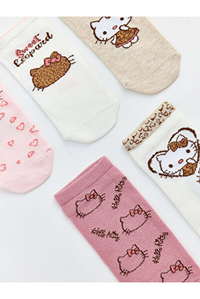 LC Waikiki Розови чорапи-ботушки за момичета с щампа Hello Kitty, комплект от...
