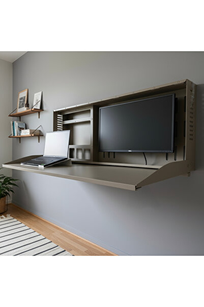 UYART HOME Minimal Katlanır Duvar Masası Laptop ve Monitör Uyumlu Metal Home ...