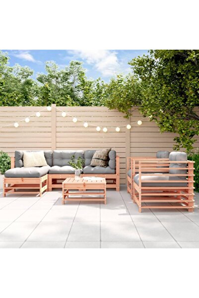 vidaxl Set mobilier de gradina, 7 piese, lemn masiv douglas