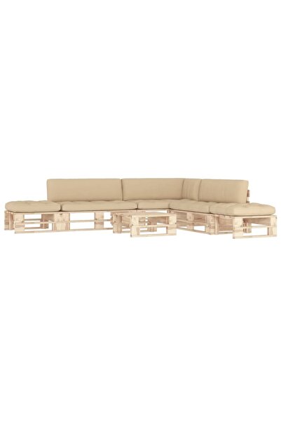 vidaxl Set mobilier de gradina cu perne, 6 piese, lemn pin tratat