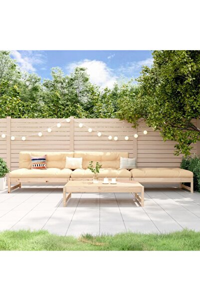 vidaxl Set mobilier relaxare de gradina, 4 piese, lemn masiv de pin