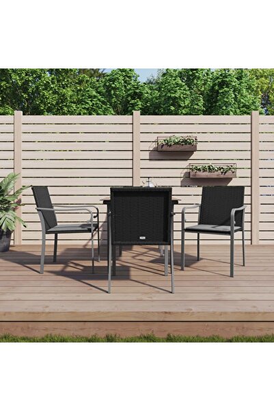 vidaxl Set mobilier de gradina cu perne, 5 piese, poliratan È™i otel