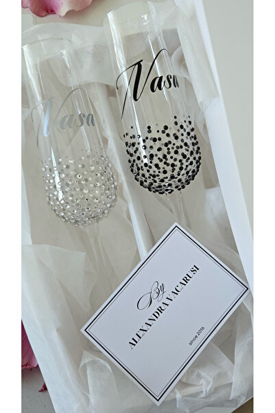 by Alexandra Vacarusi Wedding Glasses, Personalized on request