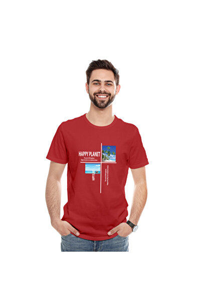 not Unisex Printed Design T-Shirt (Happy Planet)| For Couple | Round Neck Reg...