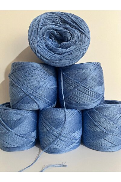 İPEK YÜN İPLİK DÜNYASI Viscon Merserize Koton Örgü İpi (Denim Blue) 100gr