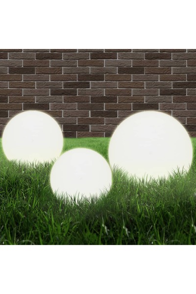 vidaxl Lampi bol cu LED 3 buc., sferice, 20/30/40 cm, PMMA
