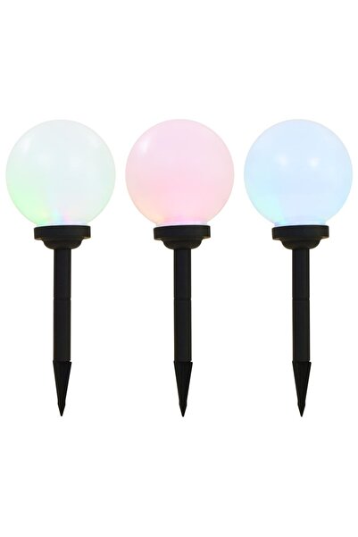 vidaxl Solar outdoor LED lights, 3 pcs, 20 cm, RGB, spherical