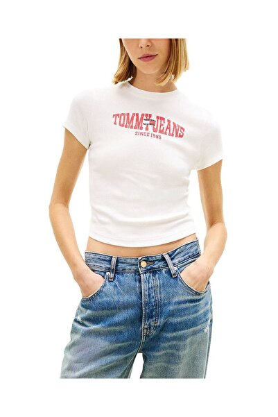 Tommy Hilfiger Γυναικείο Slim T-shirt Λευκό Tommy Jeans DW0DW22272-YBL