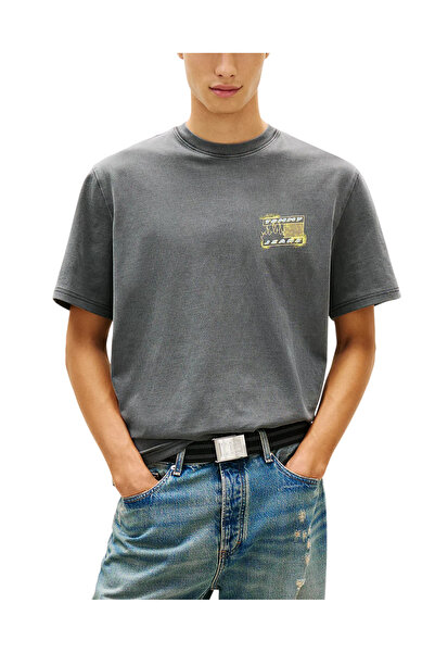 Tommy Hilfiger Ανδρικό 90s Bubble Flag T-shirt Μαύρο Tommy Jeans DM0DM22554-BDS