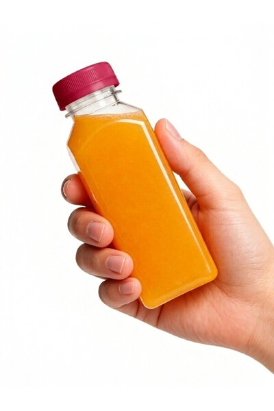 troykar Özer Home 250 ml Sızdırmaz Kapaklı Kare Detoks ve Meyve Suyu Şişe Zem...