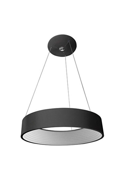 Italux Lampă suspendată modernă cu LED Mattia Ø45cm, Aluminiu Negru și Acril ...