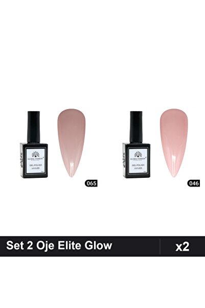 Makeup Set of 2 Global Fashion Elite Glow Semi-Permanent Nail Polish 15ml, Sh...