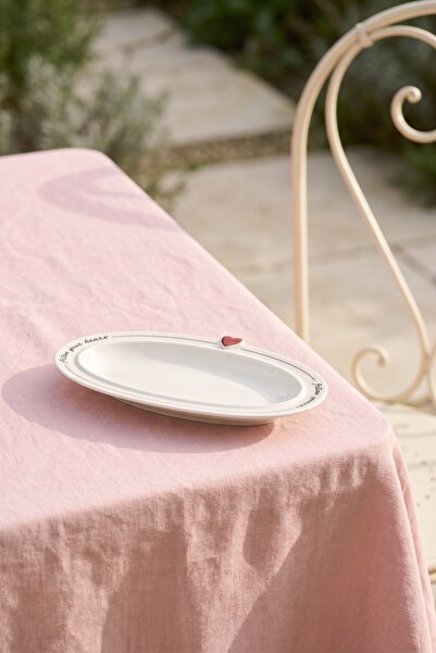 ACAR Cuore Porcelain Oval Plate - 17 cm