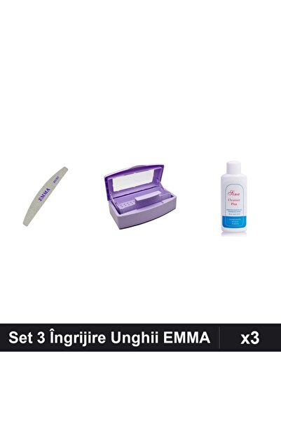 Makeup Set 3 Îngrijire Unghii EMMA, Pilă 100/120, Cutie Sterilizare, Cleanser...