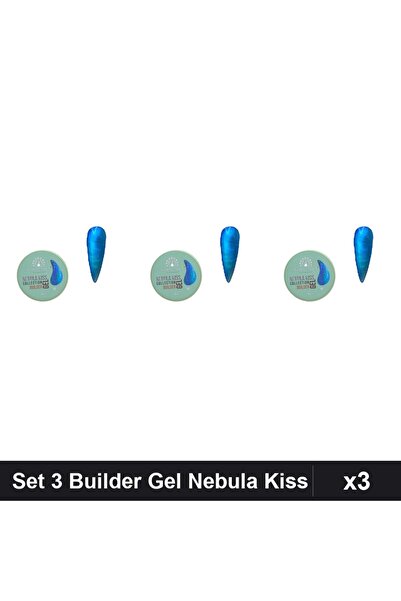 Makeup Set 3 Builder Gel Nebula Kiss 15g, Constructie Unghii Gel UV/LED, Mani...