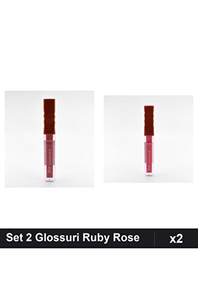 Makeup Set 2 Glossuri The Shimmer Ruby Rose, Nuante 05 și 02, Buze Strălucitoare