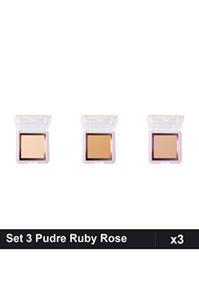 Makeup Set 3 Pudre Compacte Ruby Rose PC10 PC50 PC30, Machiaj Profesional