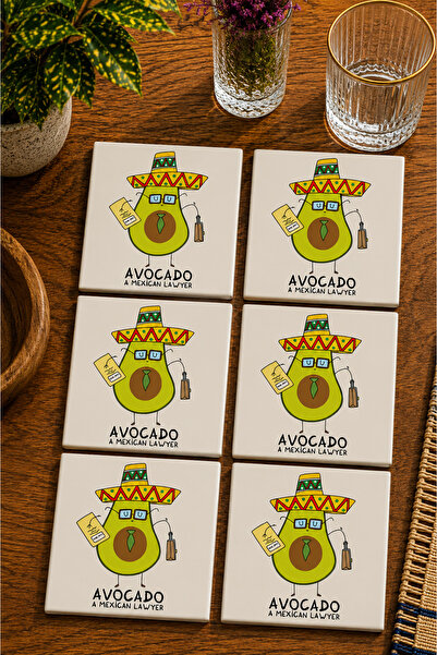 JHAAR Mexican Lawyer Design Set of 6 Coasters - Uv Printing Mdf - 10X10 cm