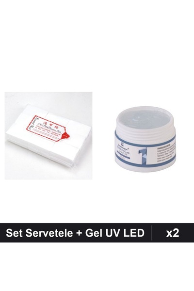 Makeup Set 2 Îngrijire Unghii, Servetele Nail 900buc + Gel Constructie UV LED...