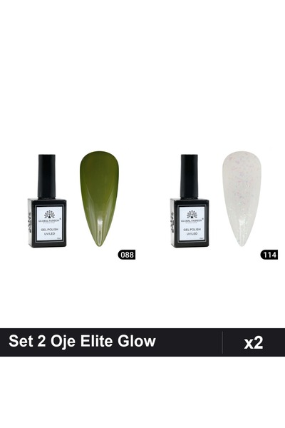 Makeup Set 2 Oje Semipermanente Global Fashion Elite Glow 15ml, Nuante 088 11...