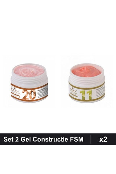Makeup Set 2 Gel Constructie UV LED FSM 15g, Nuante 20 și 11, Constructie Unghii