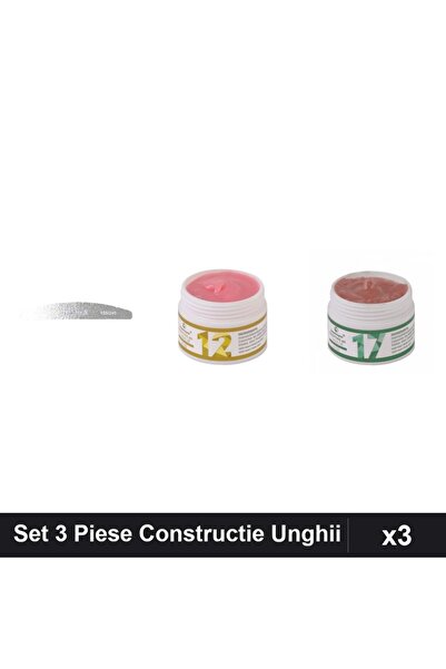 Makeup Set 3 Piese Îngrijire Unghii, Pilă Emma 150/240 + 2x Gel Constructie U...
