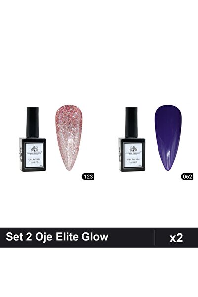 Makeup Set 2 Oje Semipermanente Global Fashion Elite Glow 15ml, Nuante 123 06...