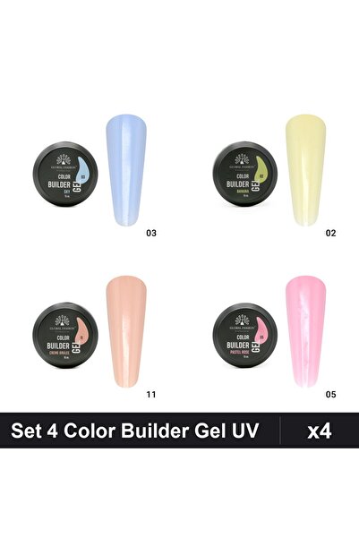 Makeup Set 4 Color Builder Gel UV 15g Global Fashion, Nuante Sky Banana Creme...