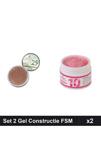 Makeup Set 2 Gel Constructie UV LED FSM 15g, Nuante 29 și 10, Manichiură Prof...